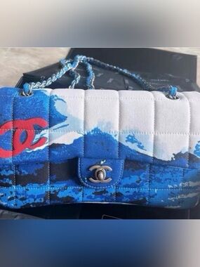 Authentic CHANEL 2002 Surf Flap Bag RARE Excellent!